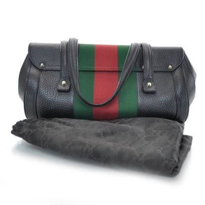 Gucci Calfskin Web Bamboo Bullet Satchel 3 of 9