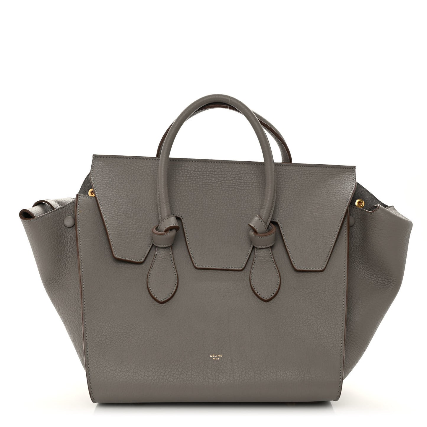 Crisped Calfskin Small Tie Knot Tote Medium Grey