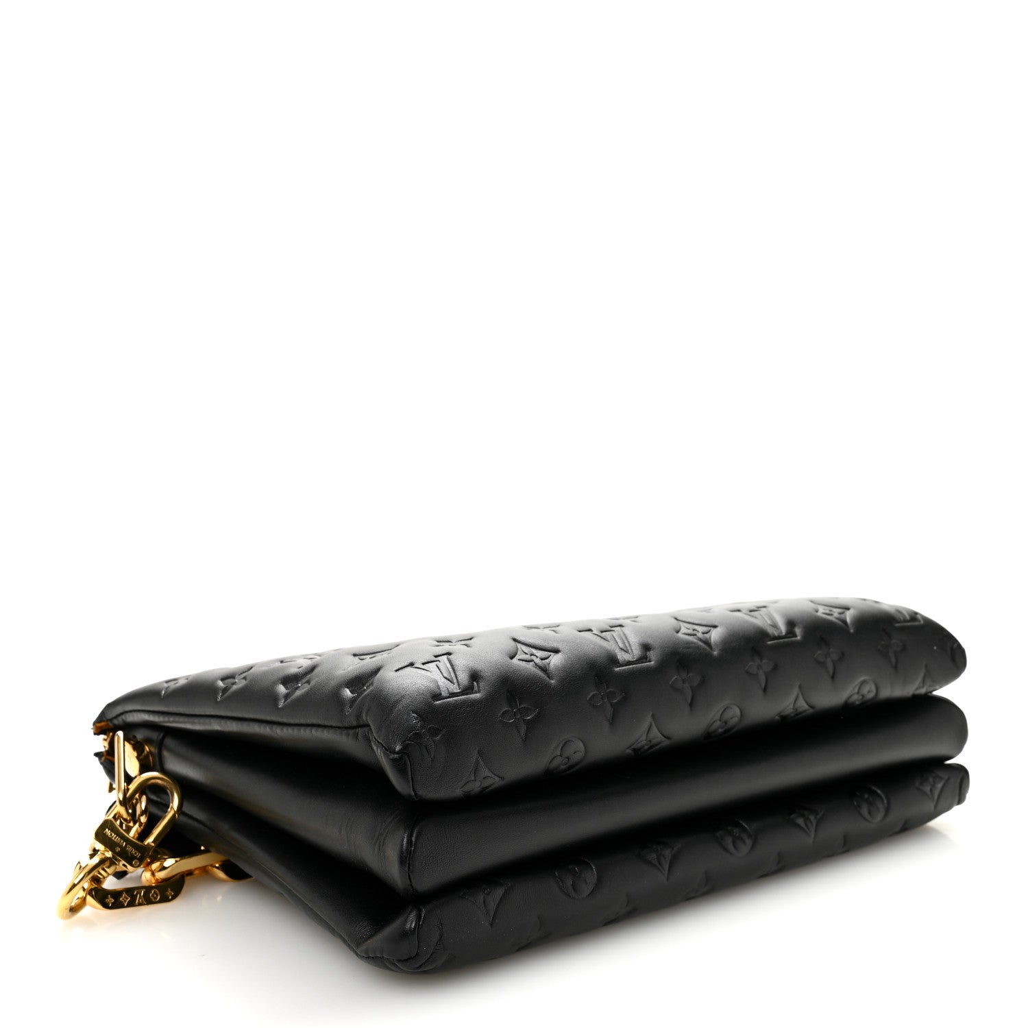 Louis Vuitton Lambskin Embossed Monogram Coussin MM Black 4 of 10