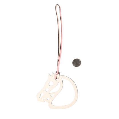 Hermes Swift Paddock Cheval Horse Bag Charm Rose Sakura White 2 of 3