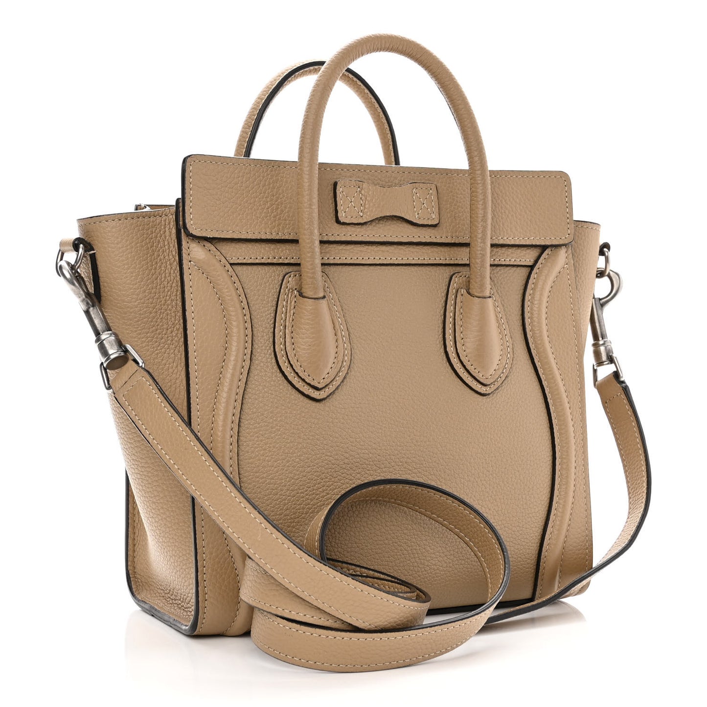Drummed Calfskin Nano Luggage Dune