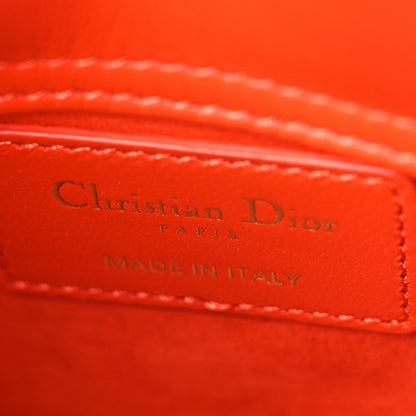 Christian Dior Lambskin Cannage Micro Lady Dior Orange 6 of 8