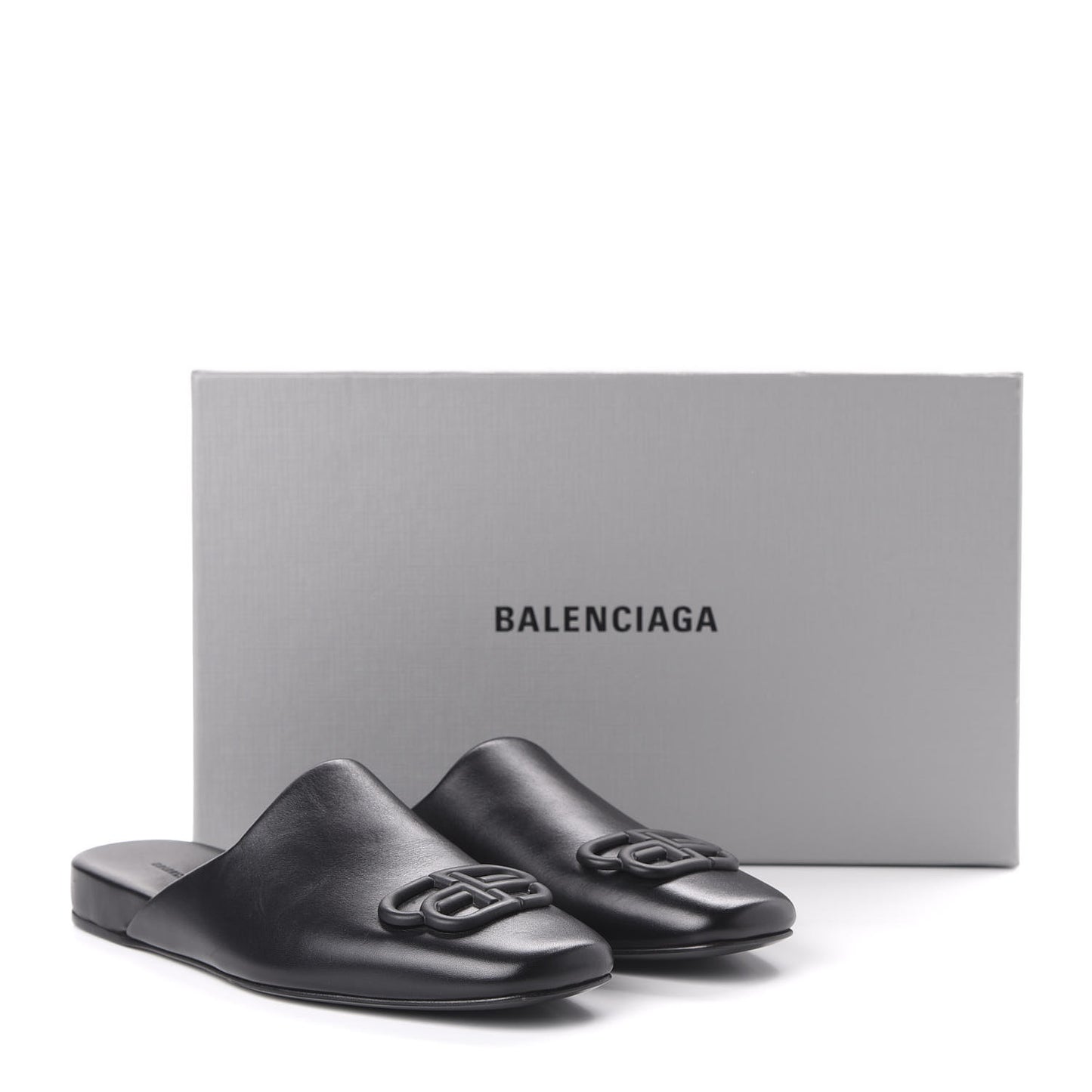 Calfskin BB Mules 35.5 Black