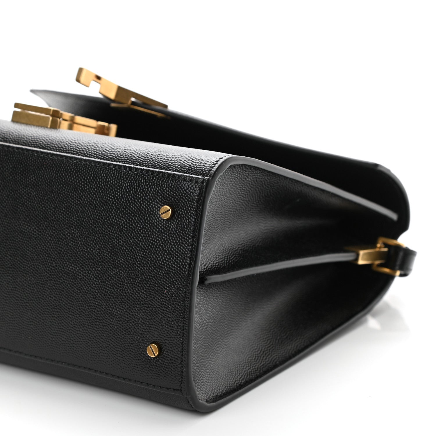 Saint Laurent Grain de Poudre Medium Classic Monogram Cassandra Top Handle Black 9 of 9
