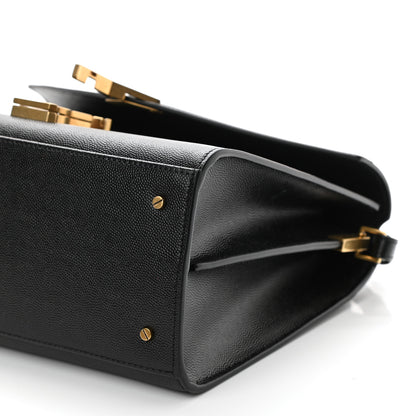 Saint Laurent Grain de Poudre Medium Classic Monogram Cassandra Top Handle Black 9 of 9
