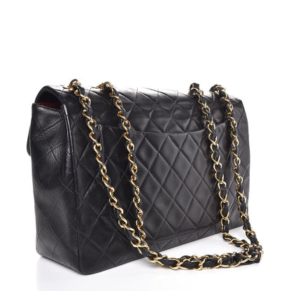 Chanel Lambskin Quilted XL Jumbo Single Flap Black 3 of 8
