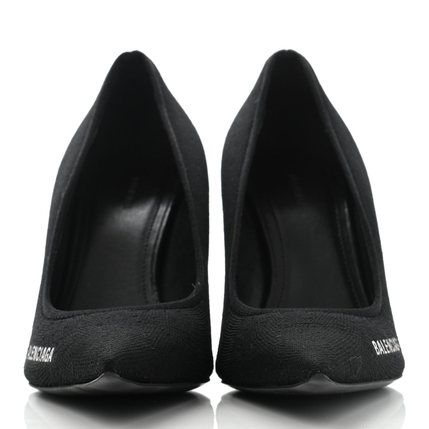 Balenciaga Recycled Knit Logo Knife 80mm Pumps 37 Black White 2 of 9