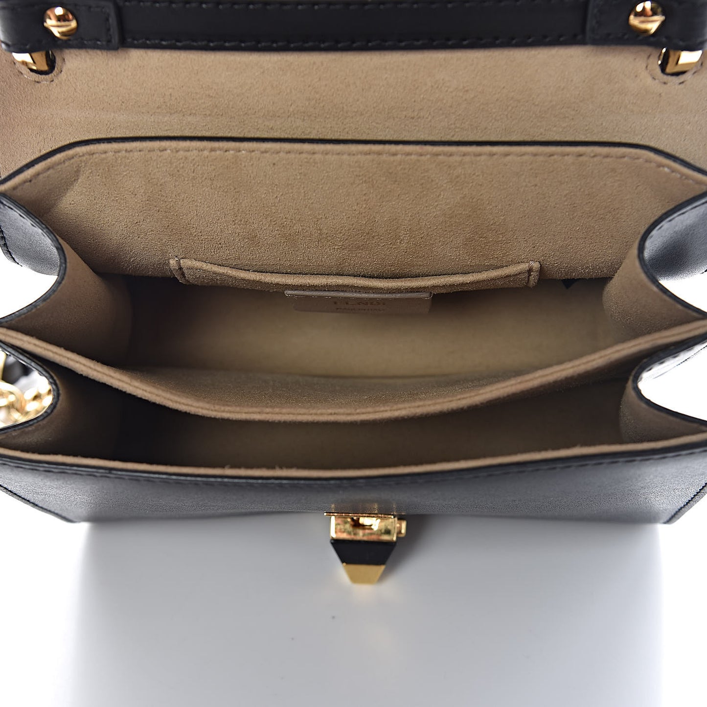 Vitello Liberty Bi-Color FF 1974 Embossed Small Kan I Shoulder Bag Black Maya