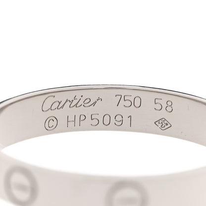 Cartier 18K White Gold 3.6mm LOVE Wedding Band Ring 58 8.5 4 of 5
