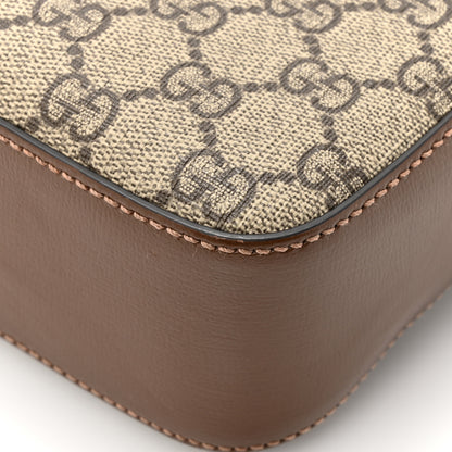 Gucci GG Supreme Monogram Azalea Calfskin Retro Interlocking G Messenger Shoulder Bag Beige Ebony Brown Sugar 13 of 15