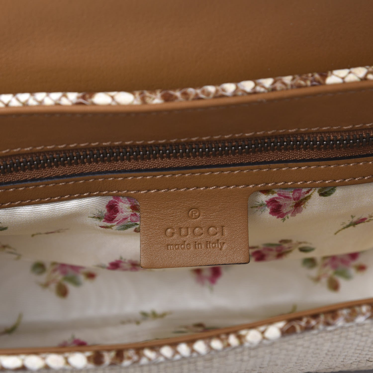 Gucci Raffia Elaphe Matelasse Small GG Marmont Shoulder Bag Natural Cream Brown 8 of 10