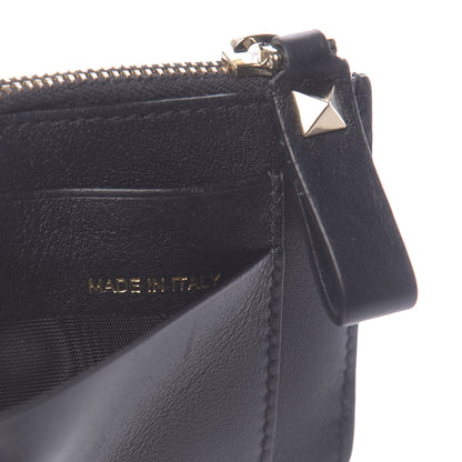 Valentino Garavani Vitello Rockstud Key Coin Case Card Holder Black 8 of 8