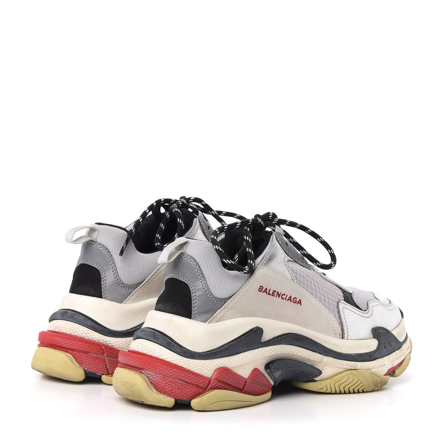 Mesh Nubuck Mens Triple S Sneakers 41 Black Argent