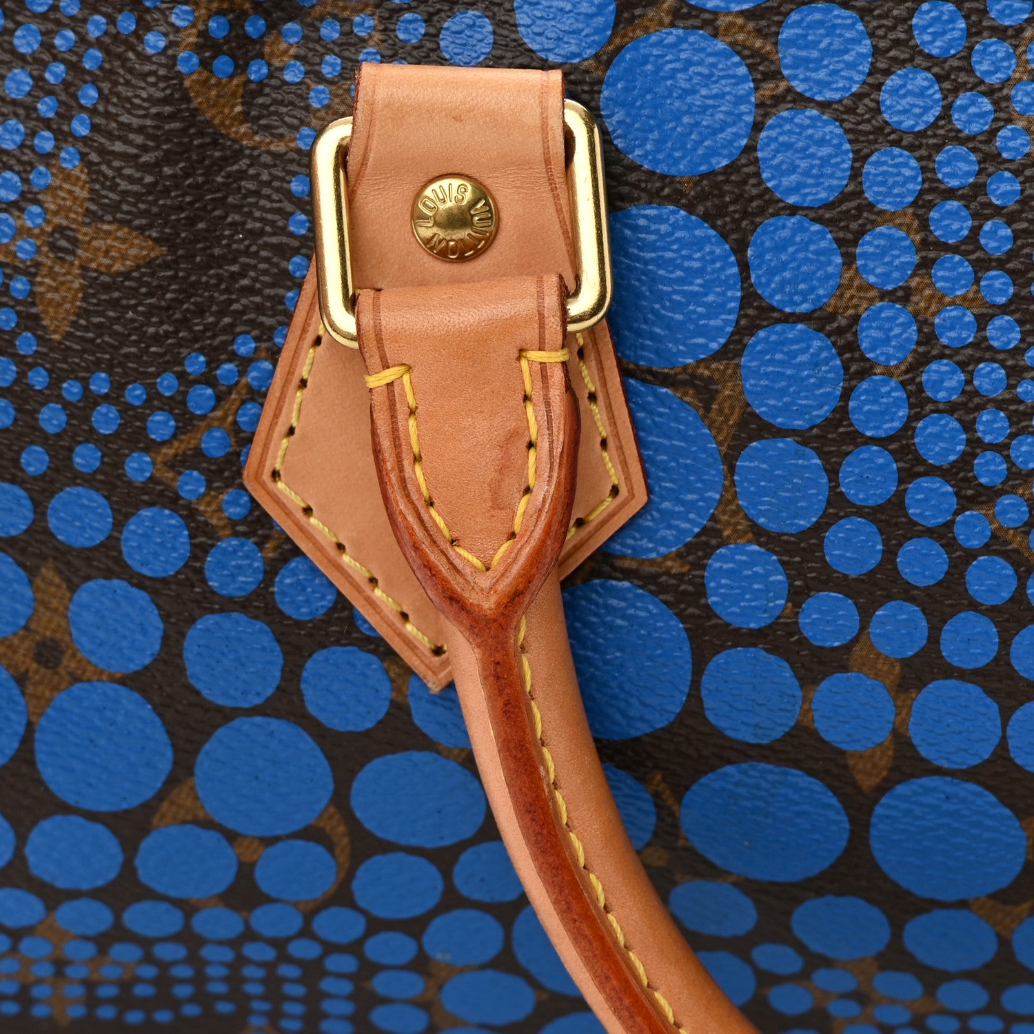 Louis Vuitton Monogram Kusama Town Speedy 30 Blue 13 of 15