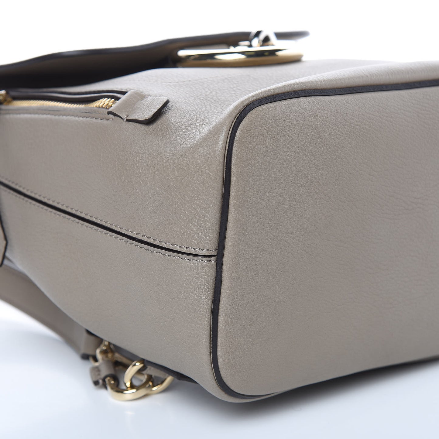 Suede Calfskin Small Faye Backpack Motty Grey
