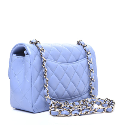 Chanel Lambskin Quilted Mini Rectangular Flap Light Blue 3 of 13