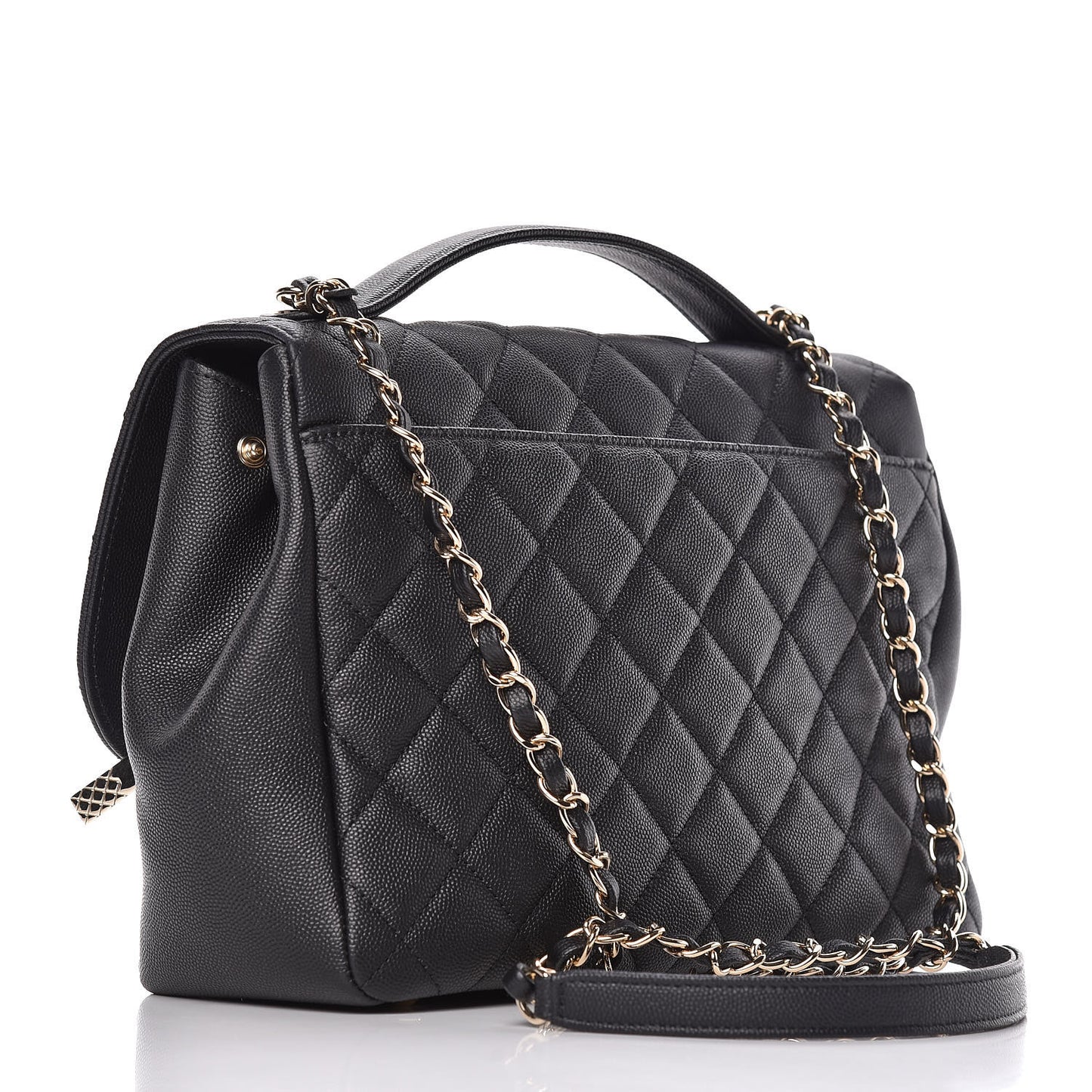 Caviar Quilted Large Business Affinity Flap Black