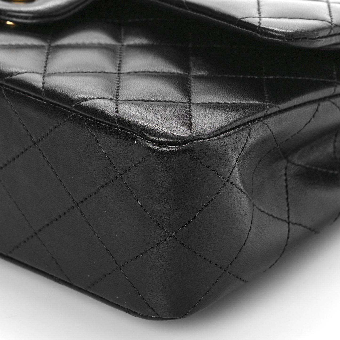 Lambskin Quilted Small Double Flap Black