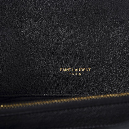 Saint Laurent Sheepskin Matelasse Chevron Monogram Large College Satchel Black 7 of 9