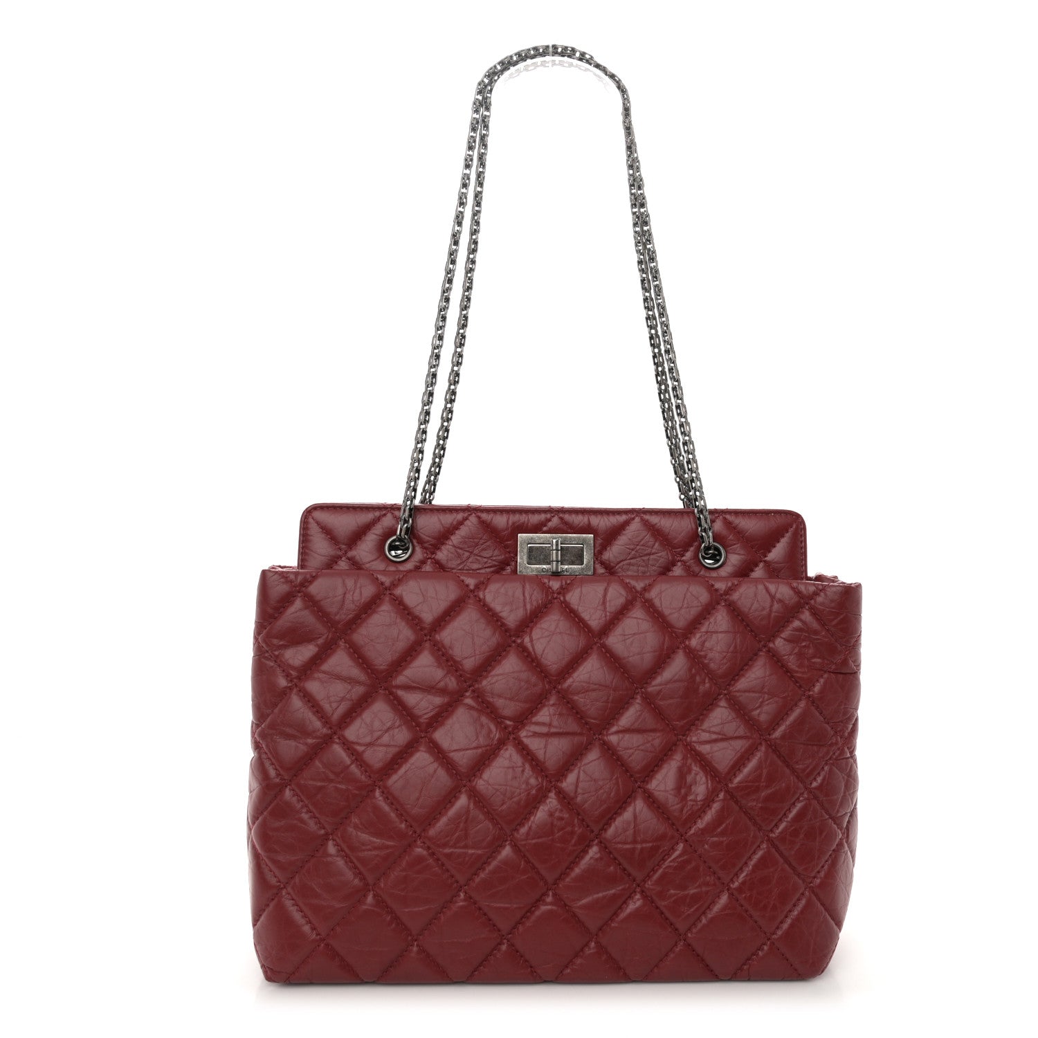 Chanel Aged Calfskin Quilted Reissue 2.55 Tote Red 1 of 12