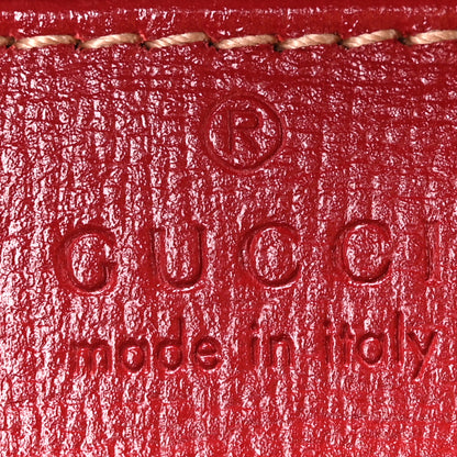 Gucci GG Supreme Monogram Azalea Calfskin Horsebit 1955 Shoulder Bag Beige Ebony New Cherry Red 6 of 10