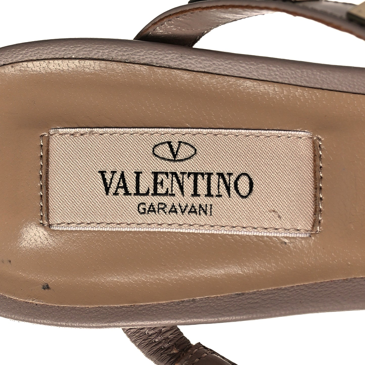 Calfskin Rockstud Wedge Slide Sandals 37 Poudre