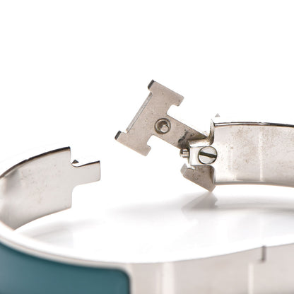 Hermes Enamel Narrow Clic Clac H Bracelet PM Petrole 5 of 5