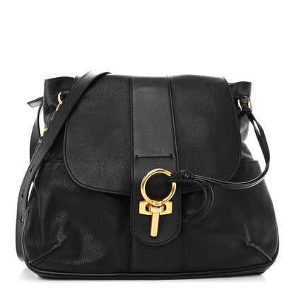 Chloe Grained Lambskin Calfskin Medium Lexa Shoulder Bag Black 1 of 10