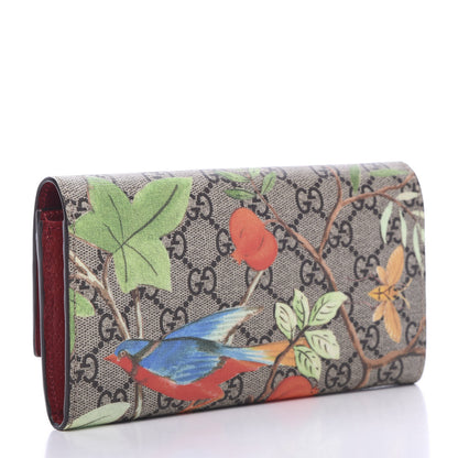 Gucci GG Supreme Monogram Tian Continental Wallet Beige Multicolor Red 2 of 7