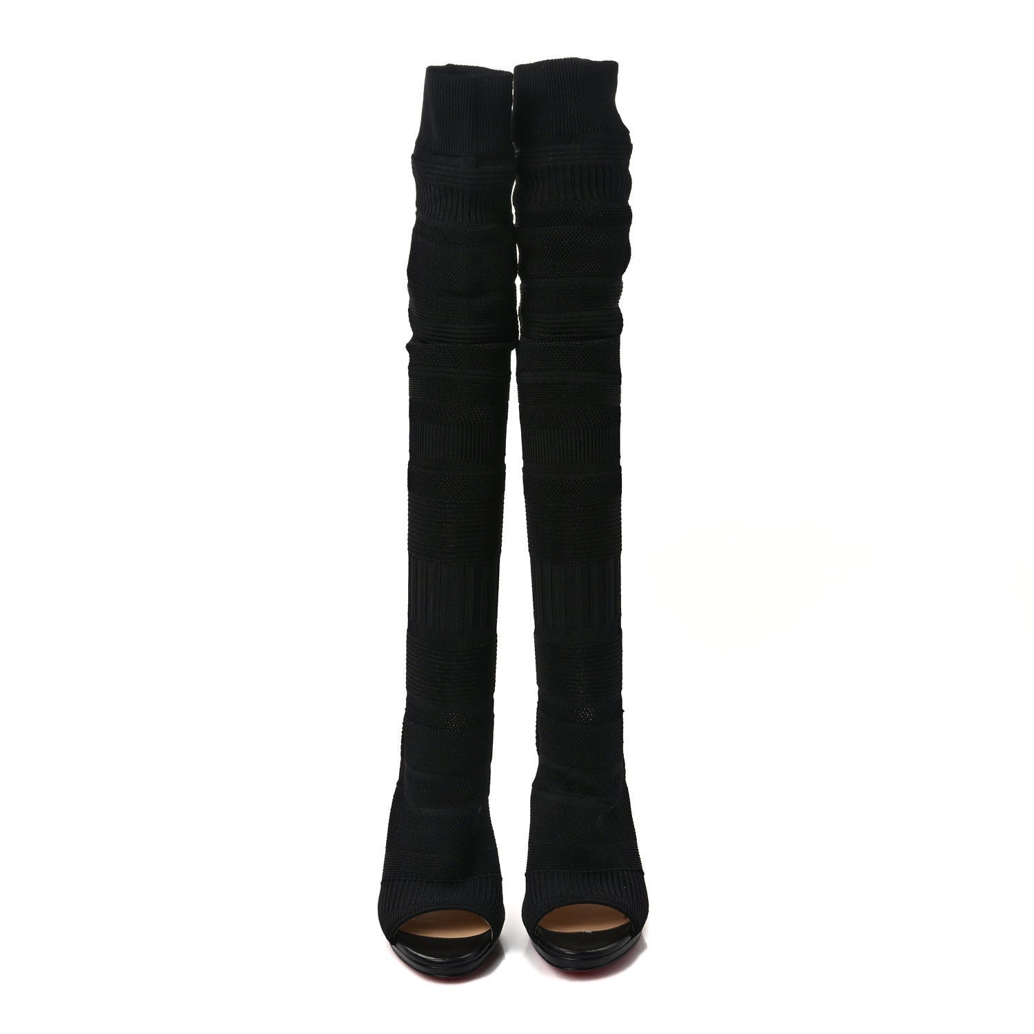 Christian Louboutin Maille Tricot Nappa Cheminetta 120 Tall Sock Boots 39 Black 2 of 6