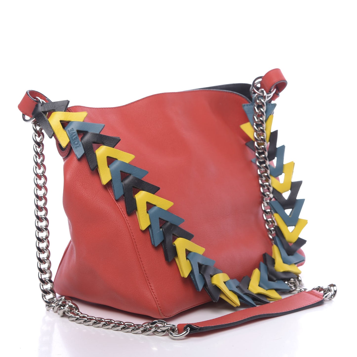 Calfskin V Bucket Bag Red