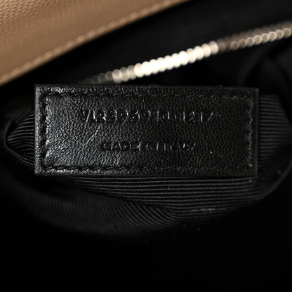 Saint Laurent Grain De Poudre Textured Mixed Matelasse Large Triquilt Monogram Satchel Dark Beige 7 of 10