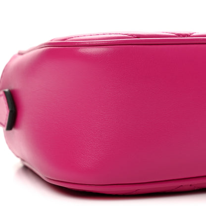 Gucci Calfskin Matelasse Monochrome Small GG Marmont Chain Shoulder Bag Classic Fuxia 9 of 13