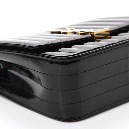 Saint Laurent Patent Matelasse Monogram Large Vicky Chain Bag Black 6 of 10