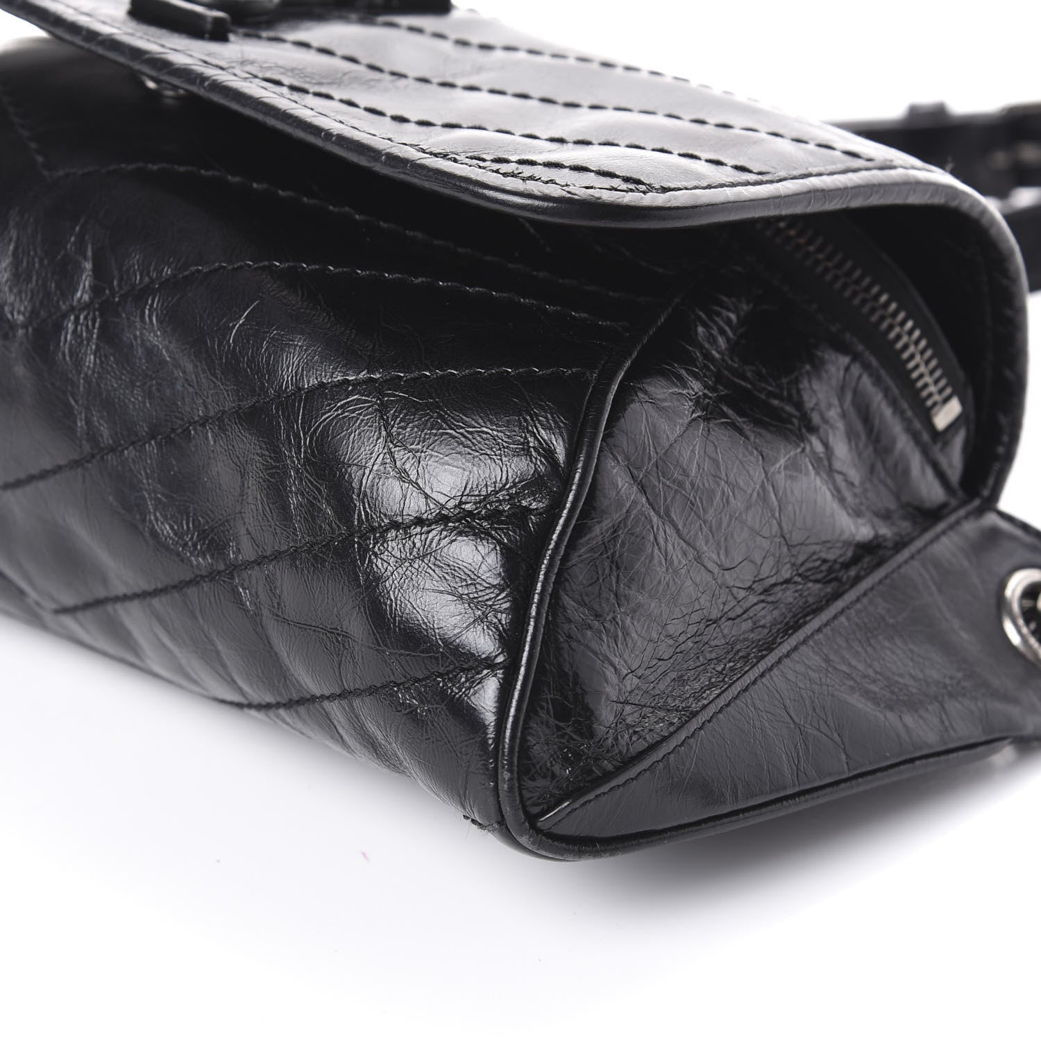 Saint Laurent Crinkled Calfskin Matelasse Monogram Niki Body Bag Black 8 of 8