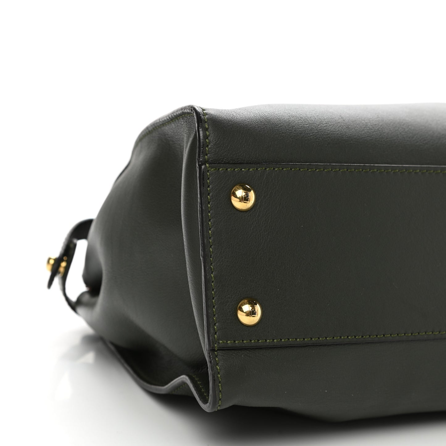 Vitello Seta Shiny Nappa Medium Peekaboo Iconic Satchel Verde Prato Makeup