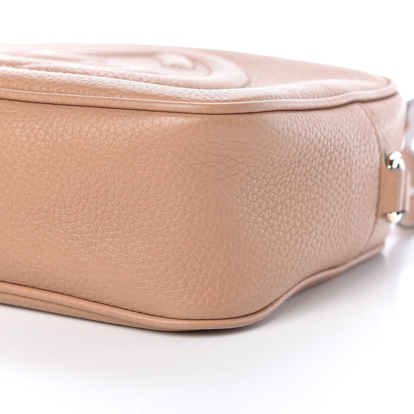 Pebbled Calfskin Small Soho Disco Bag Rose Beige