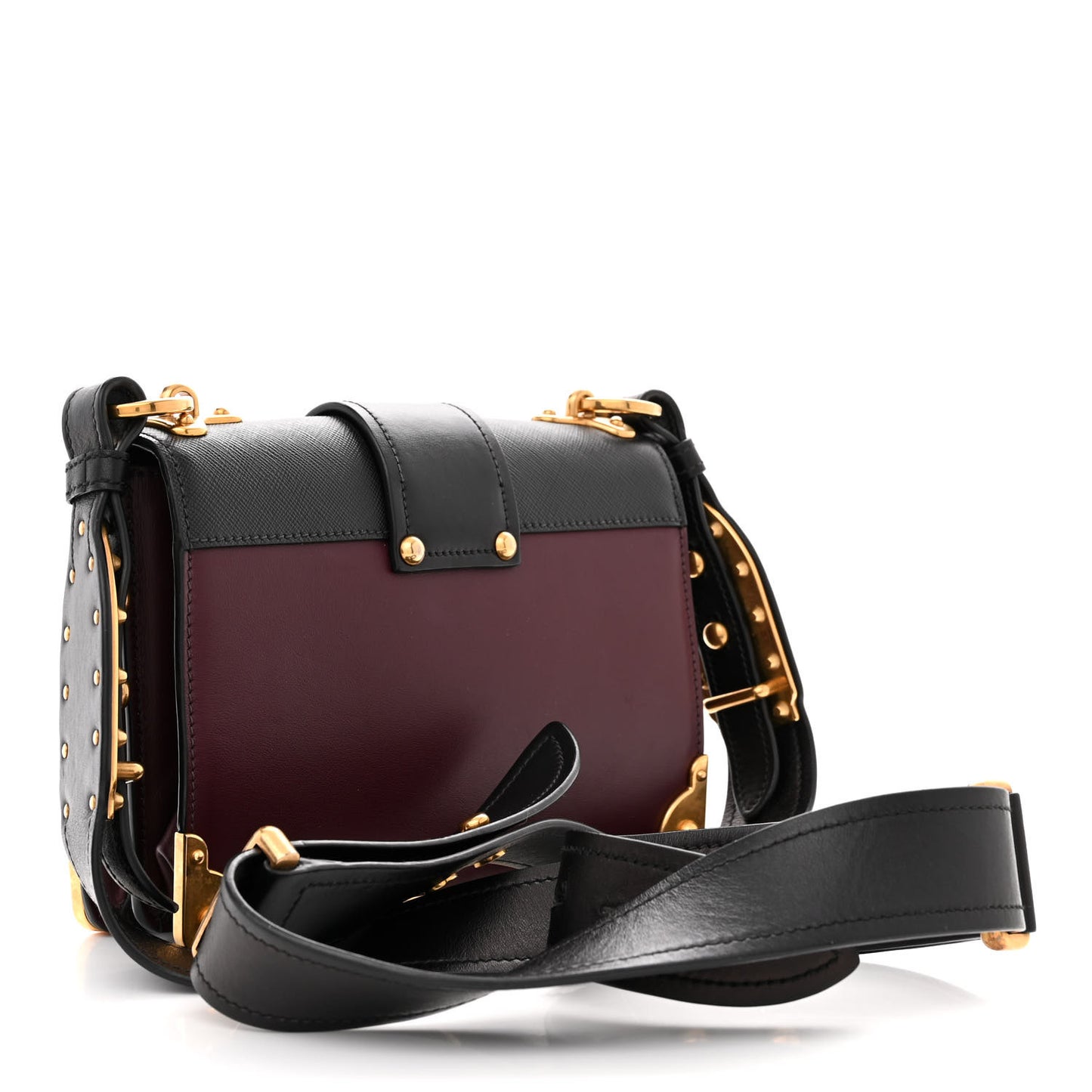 City Calfskin Saffiano Cahier Bag Granato Black