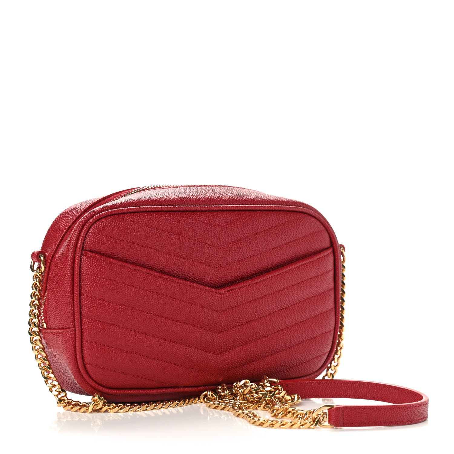 Saint Laurent Grain De Poudre Matelasse Monogram Mini Lou Camera Bag Eros Red 3 of 9