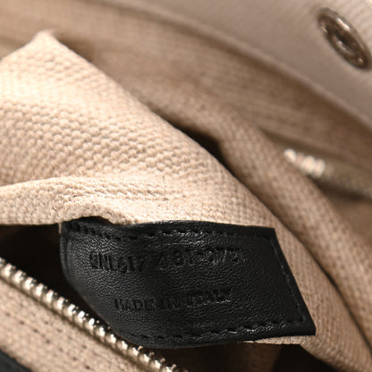 Saint Laurent Linen Calfskin Small Rive Gauche Tote Greggio Natural 6 of 9