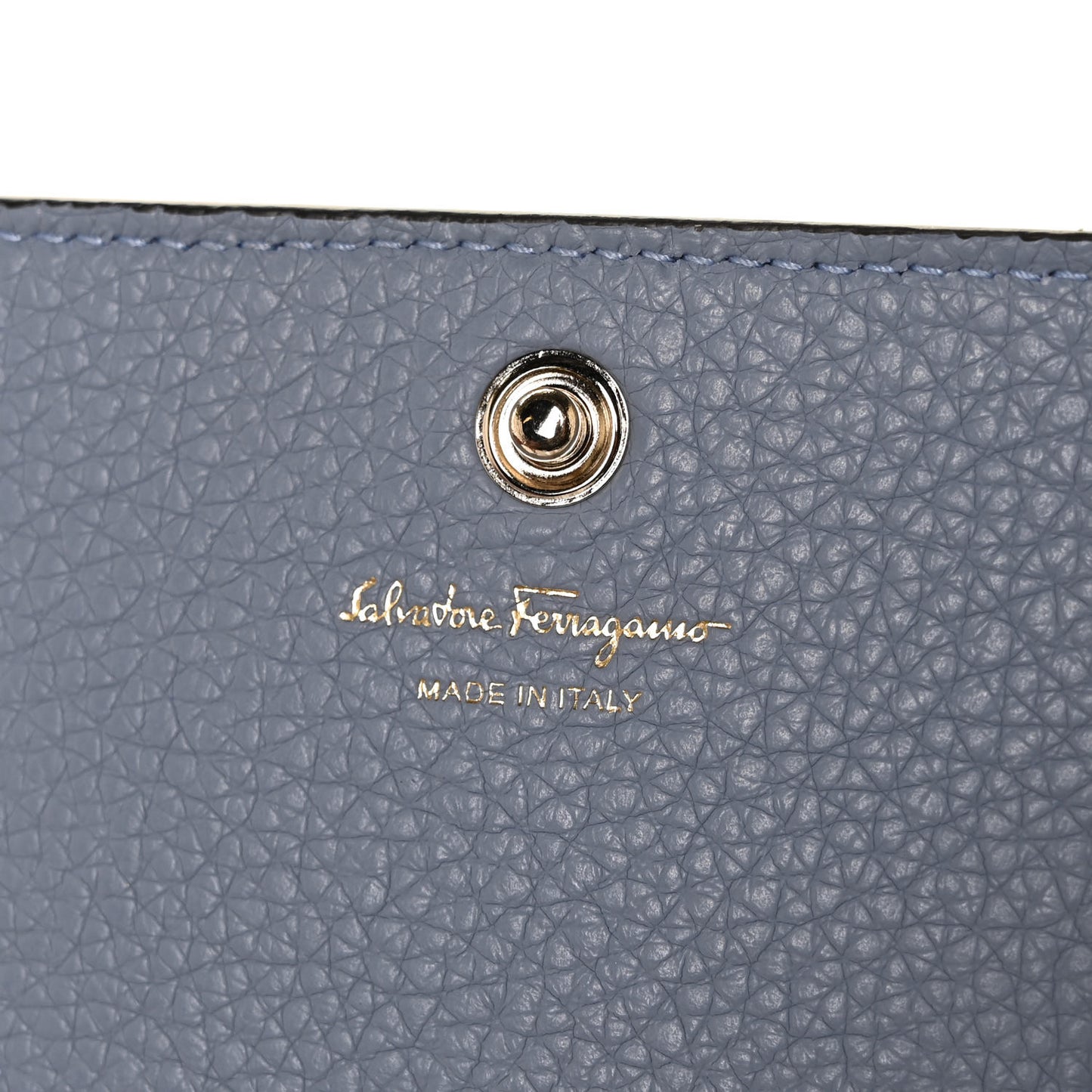 Grained Calfskin City Wallet On Chain Stormy Sky