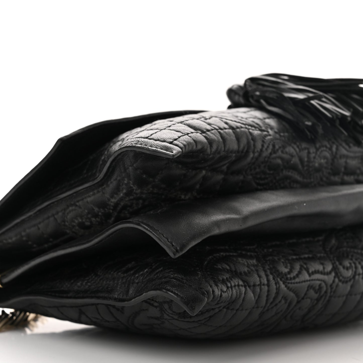 Nappa Barocco Quilted Vanitas Medea Shoulder Bag Black