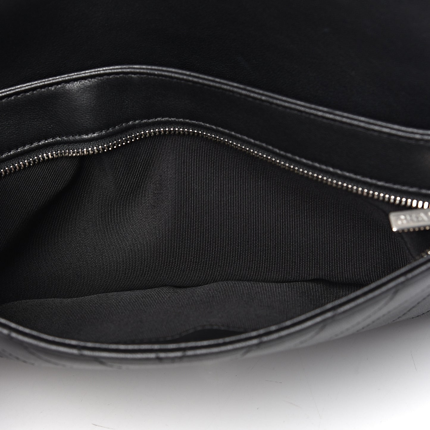 Lambskin Chevron Quilted Studded Stud Wars Flap Clutch Black