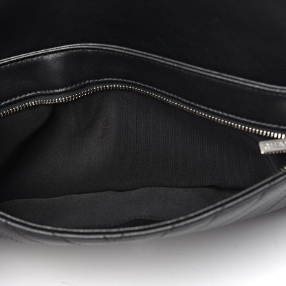 Chanel Lambskin Chevron Quilted Studded Stud Wars Flap Clutch Black 6 of 12