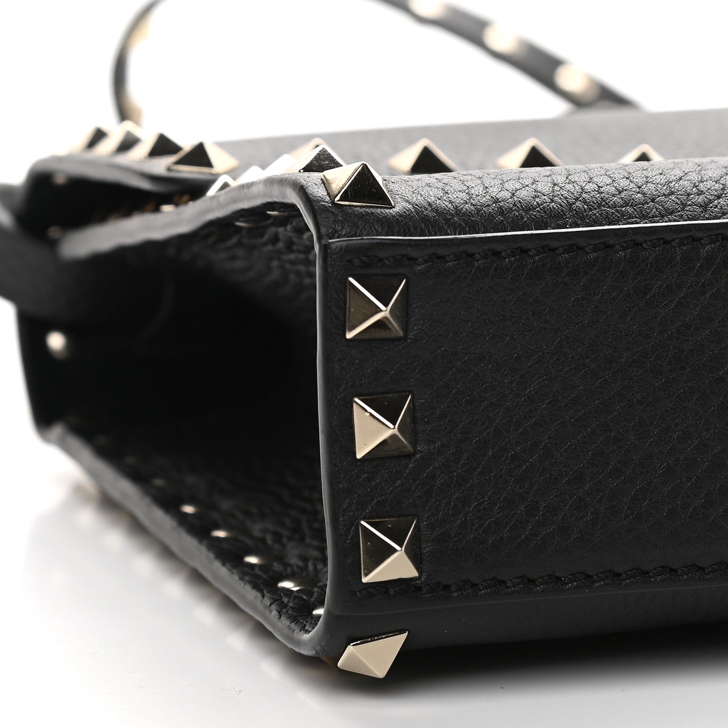 Valentino Garavani Pebbled Calfskin Medium Rockstud Flip Lock Crossbody Bag Black 7 of 8