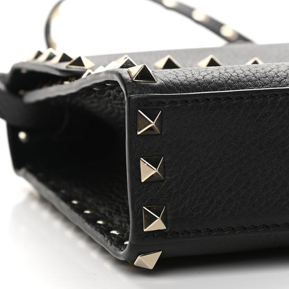 Valentino Garavani Pebbled Calfskin Medium Rockstud Flip Lock Crossbody Bag Black 7 of 8