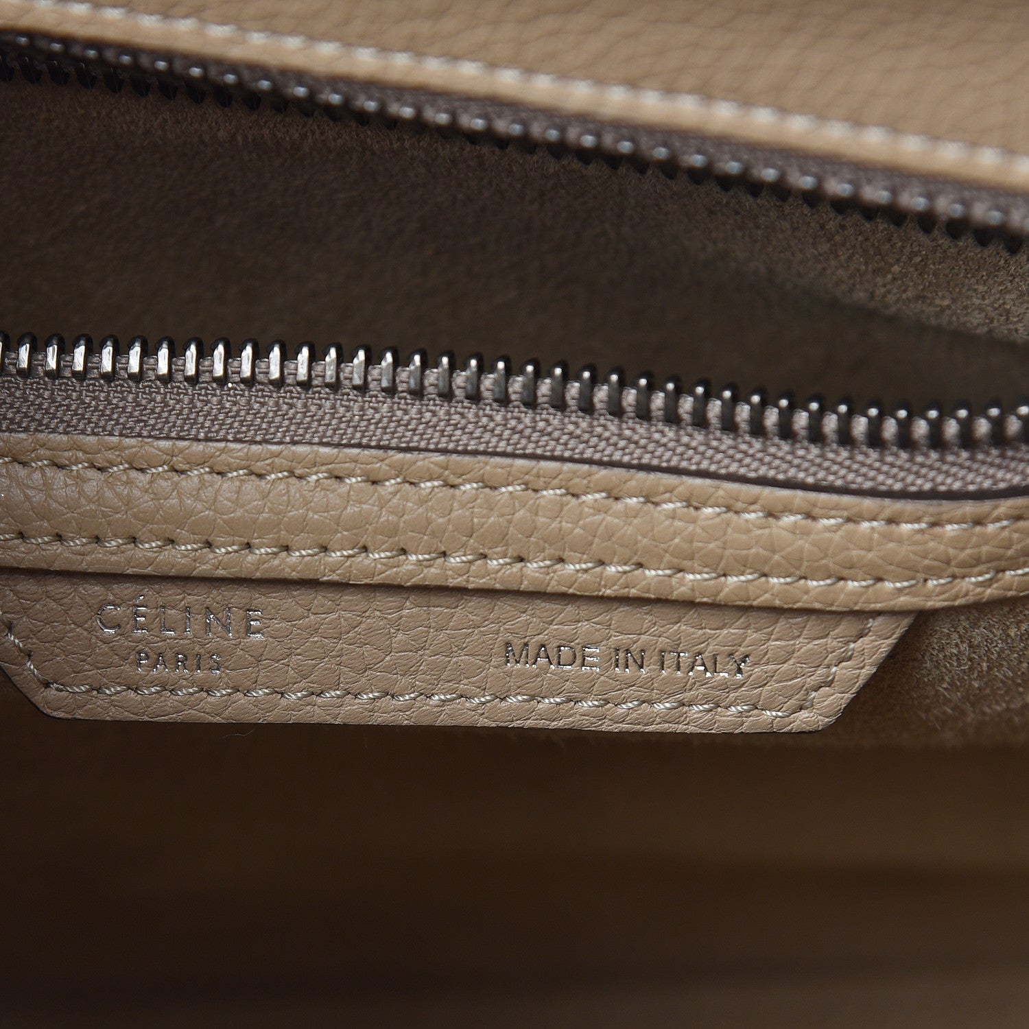 Celine Drummed Calfskin Micro Luggage Dune 7 of 13