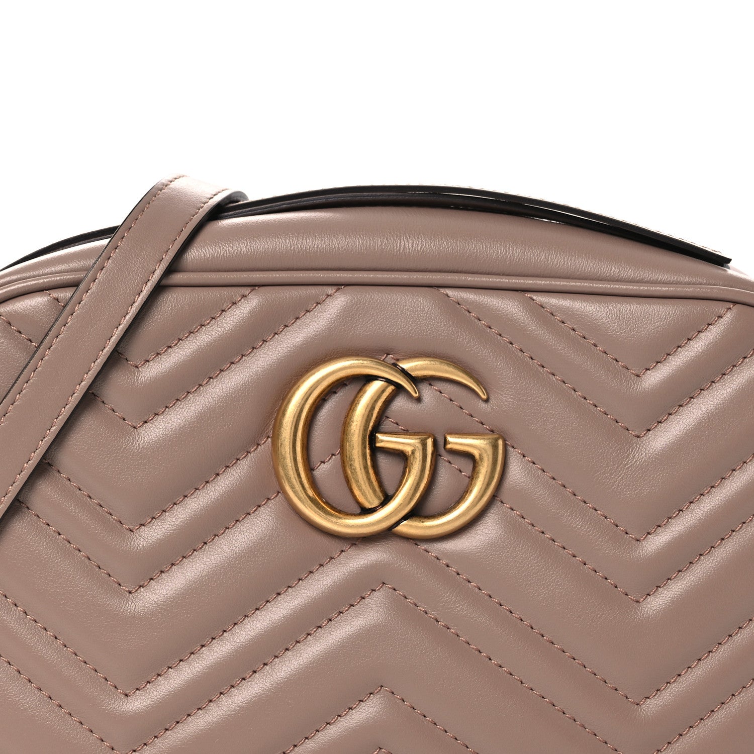 Gucci Calfskin Matelasse Small GG Marmont Chain Shoulder Bag Porcelain Rose 8 of 12