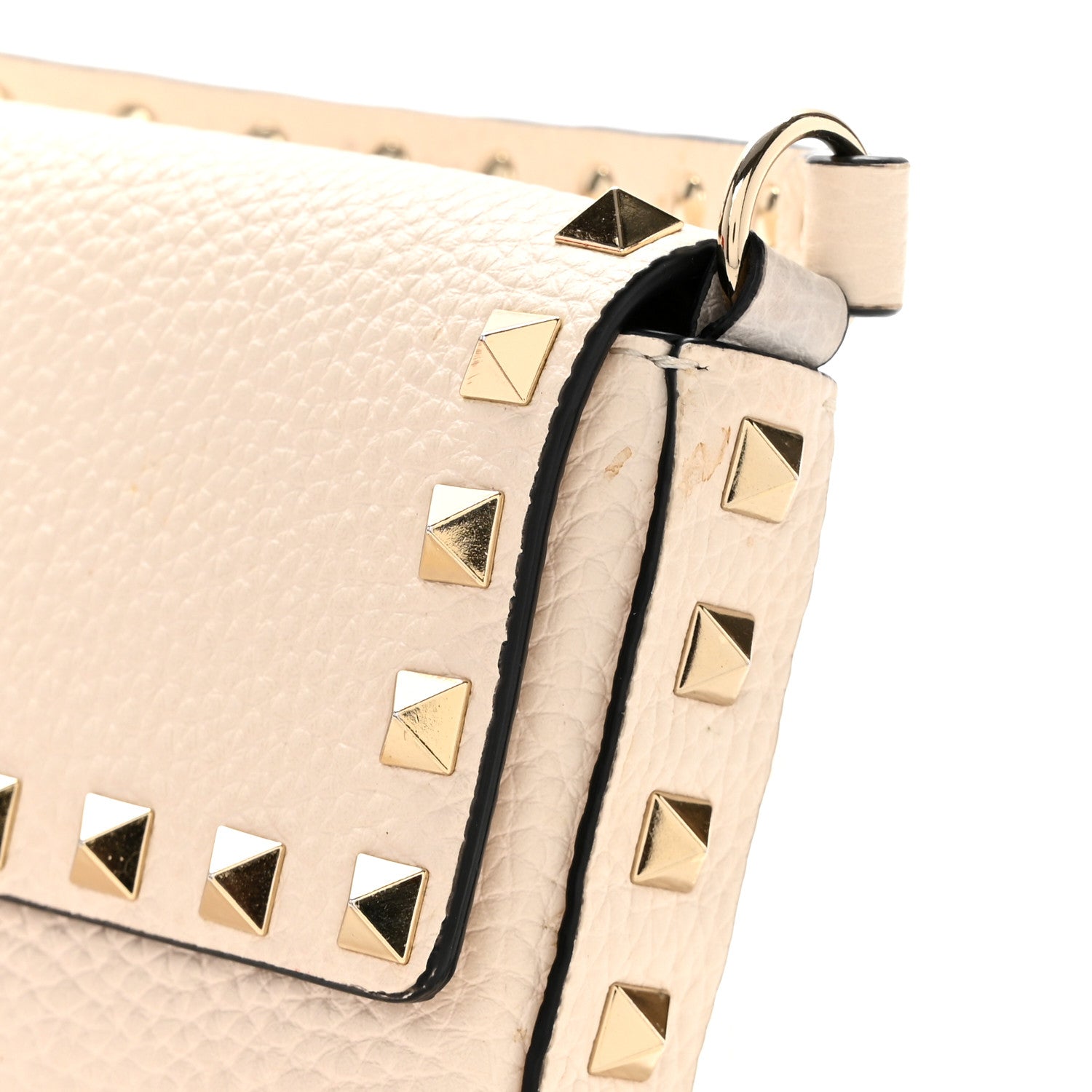 Valentino Garavani Grainy Calfskin Rockstud Crossbody Pouch Light Ivory 10 of 12