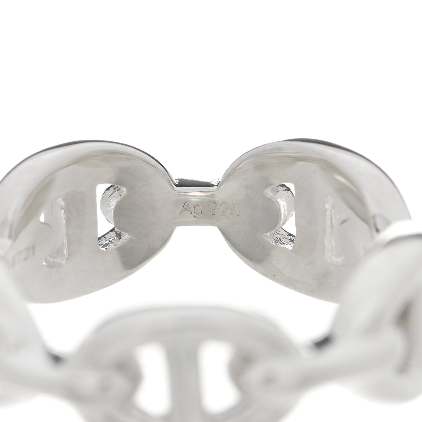 Sterling Silver PM Chaine d'Ancre Enchainee Band Ring 50 5.25